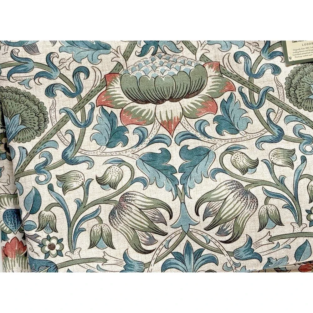 Morris & Co. Window Curtains Panels Lodden Set Pair 50 X 84 Floral Blue Drapes